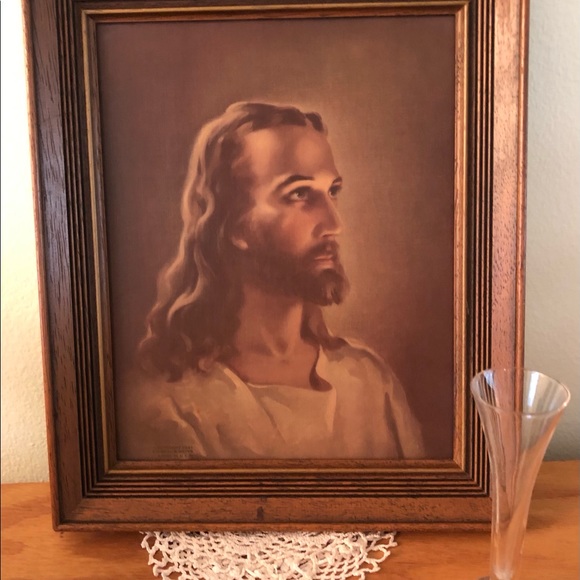 KRIEBEL & BATESLITHO HEAD OF CHRIST USA COPYRIGHT 1941...